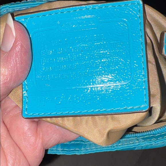 Coach Getaway signature monogram jacquard aqua blue Crossbody/shoulder bag - Picture 15 of 15